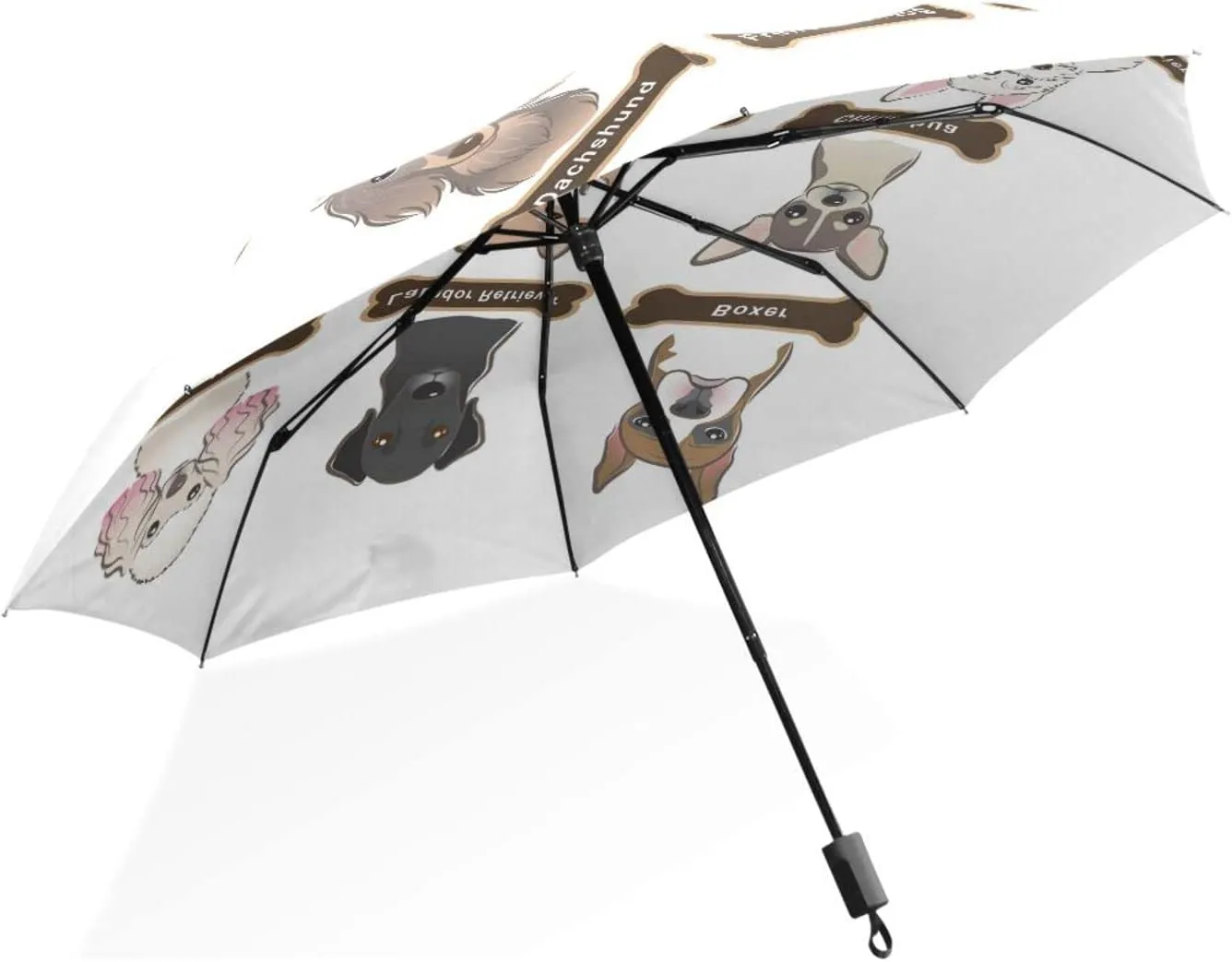 Poeticcity Unisex Manual Folding Rain Umbrella, Foldable Durable Sun Parasol, Collapsible Compact Windproof Portable Umbrellas for Travel
