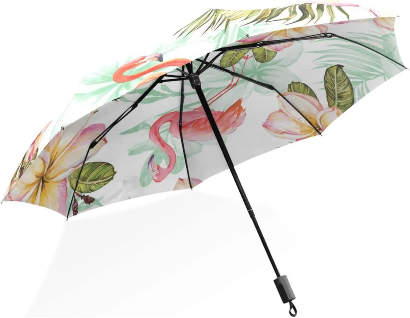 Poeticcity Unisex Manual Folding Rain Umbrella, Foldable Durable Sun Parasol, Collapsible Compact Windproof Portable Umbrellas for Travel