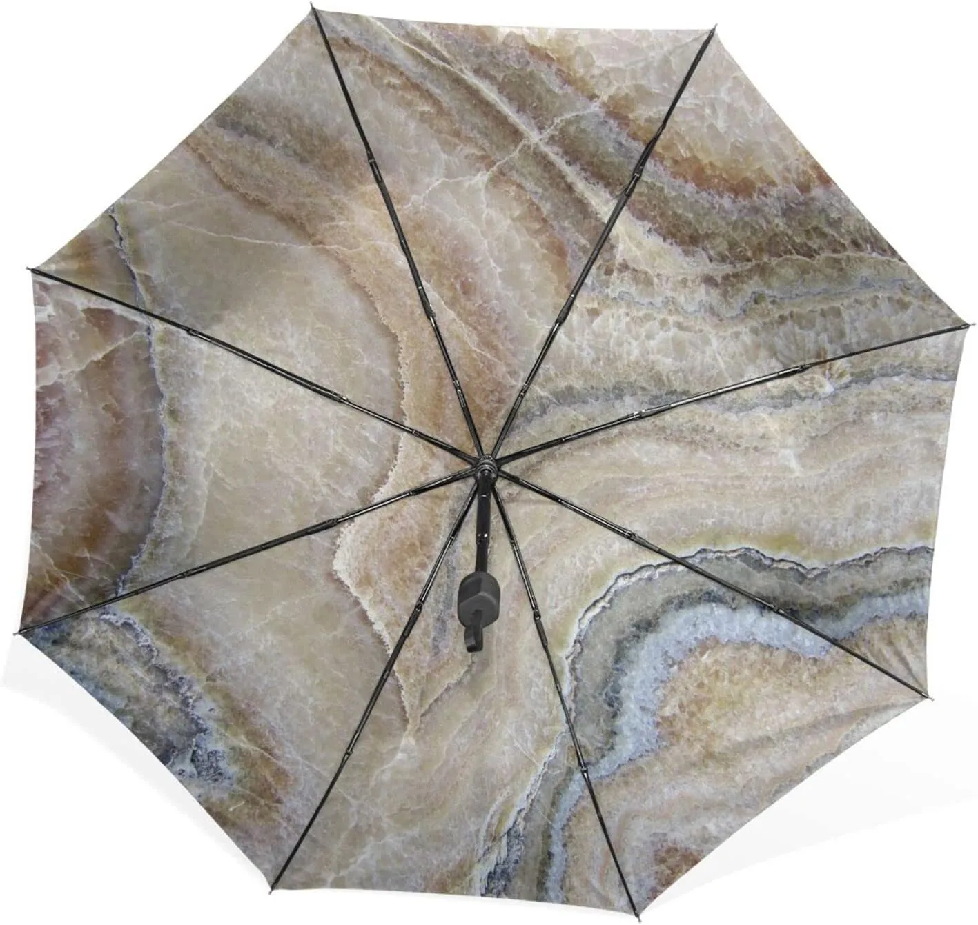Poeticcity Unisex Manual Folding Rain Umbrella, Foldable Durable Sun Parasol, Collapsible Compact Windproof Portable Umbrellas for Travel