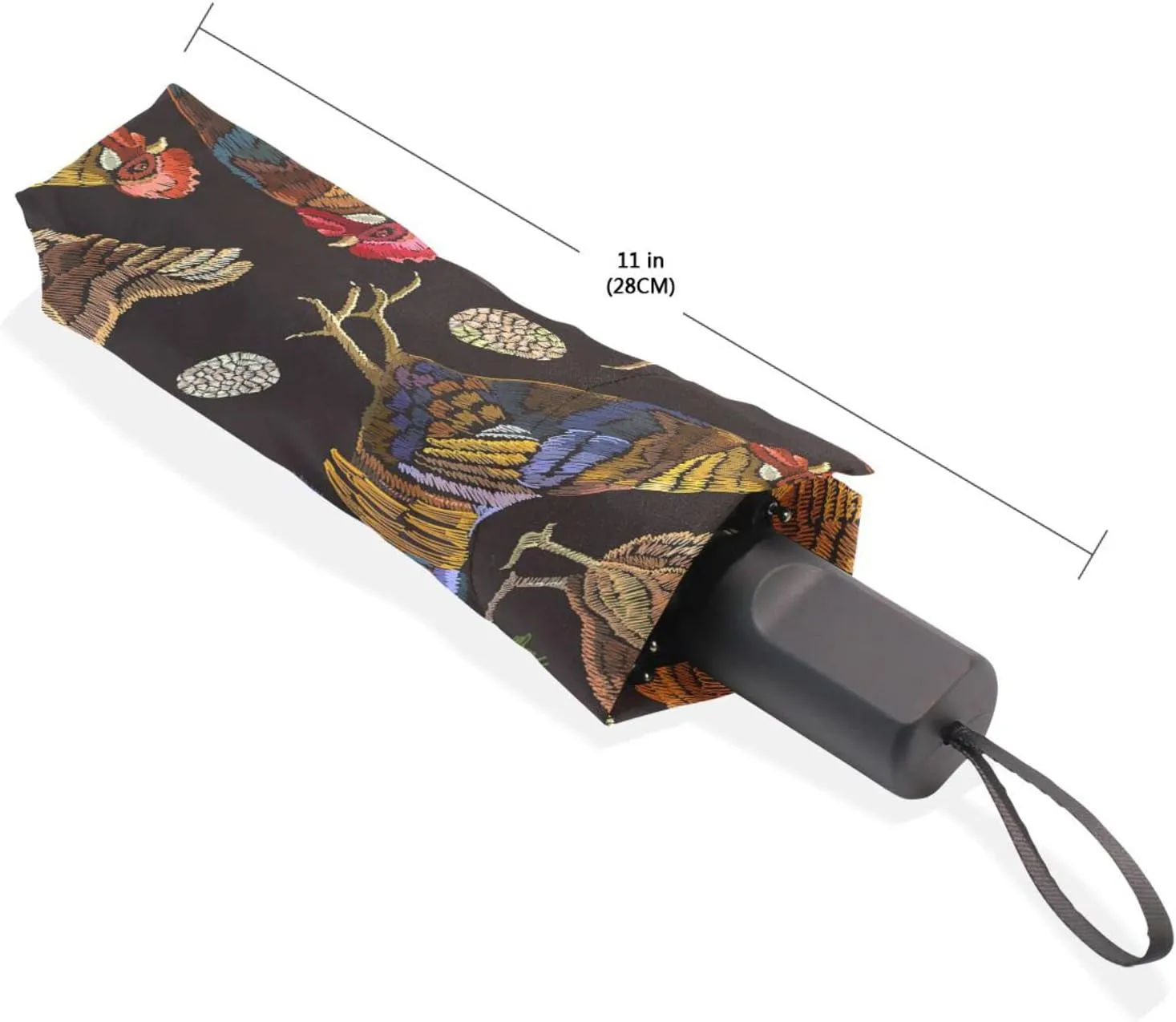 Poeticcity Unisex Manual Folding Rain Umbrella, Foldable Durable Sun Parasol, Collapsible Compact Windproof Portable Umbrellas for Travel