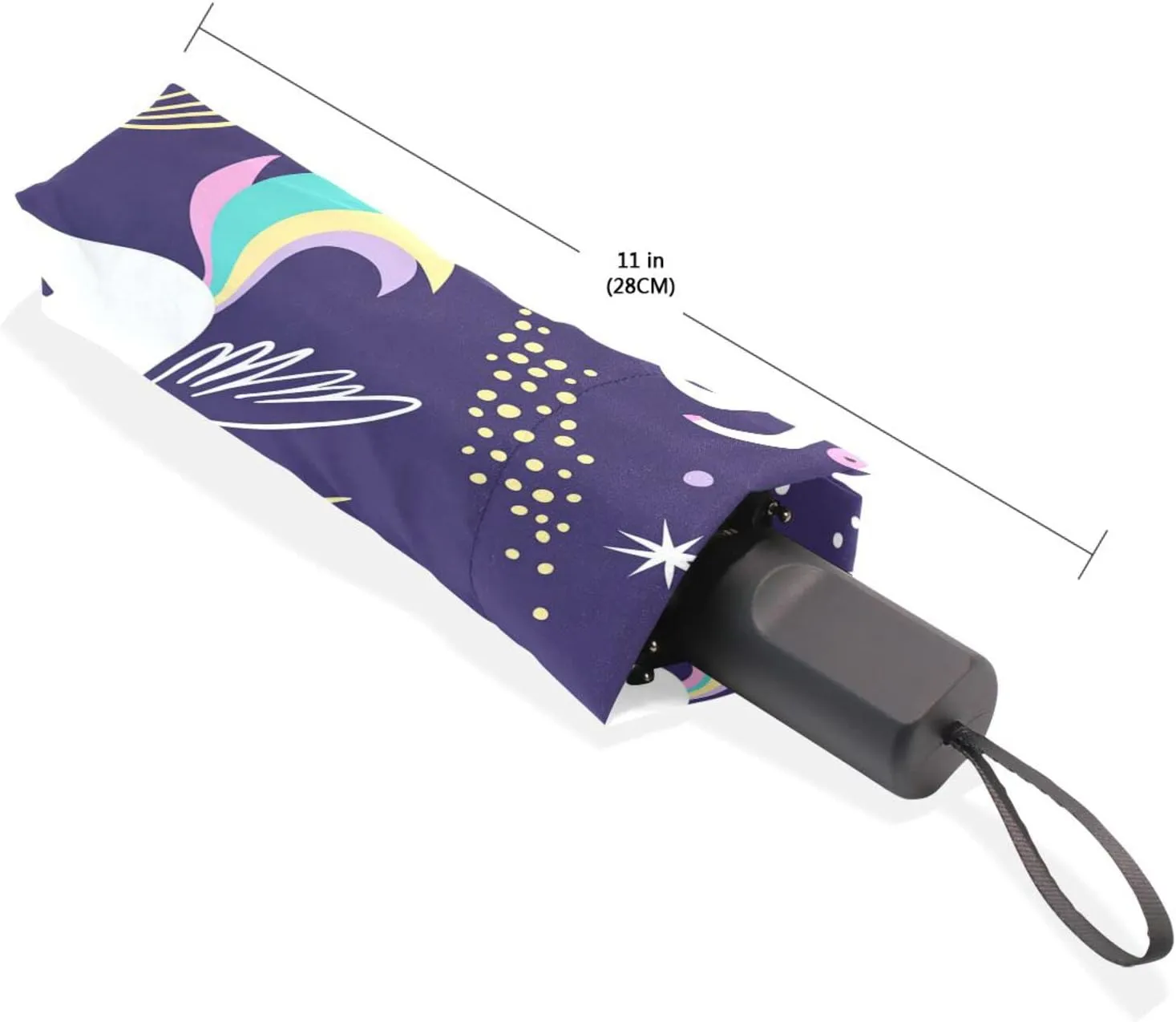 Poeticcity Unisex Manual Folding Rain Umbrella, Foldable Durable Sun Parasol, Collapsible Compact Windproof Portable Umbrellas for Travel