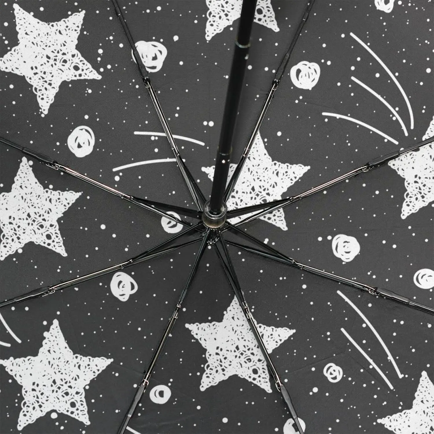 Poeticcity Unisex Manual Folding Rain Umbrella, Foldable Durable Sun Parasol, Collapsible Compact Windproof Portable Umbrellas for Travel