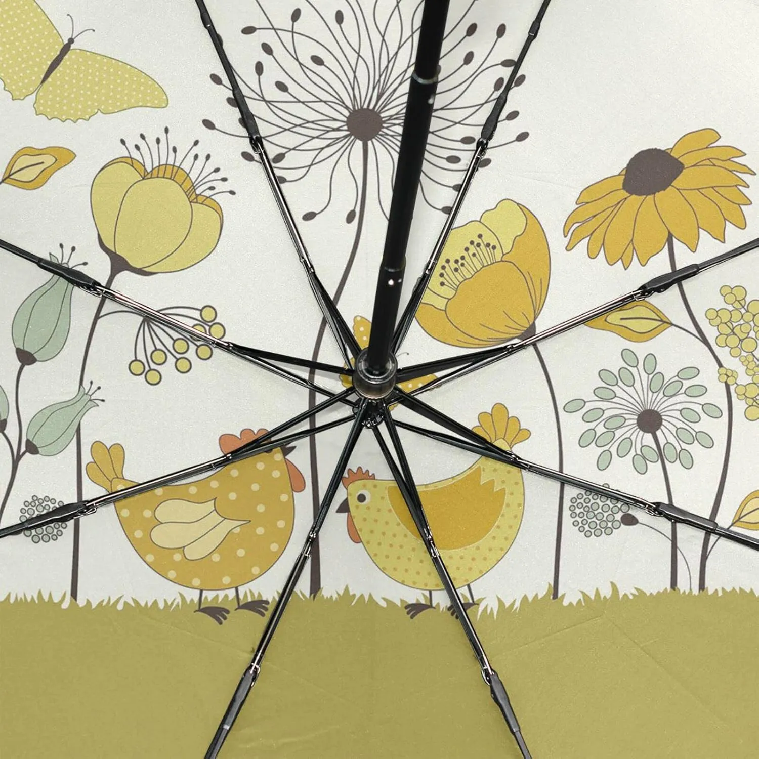 Poeticcity Unisex Manual Folding Rain Umbrella, Foldable Durable Sun Parasol, Collapsible Compact Windproof Portable Umbrellas for Travel
