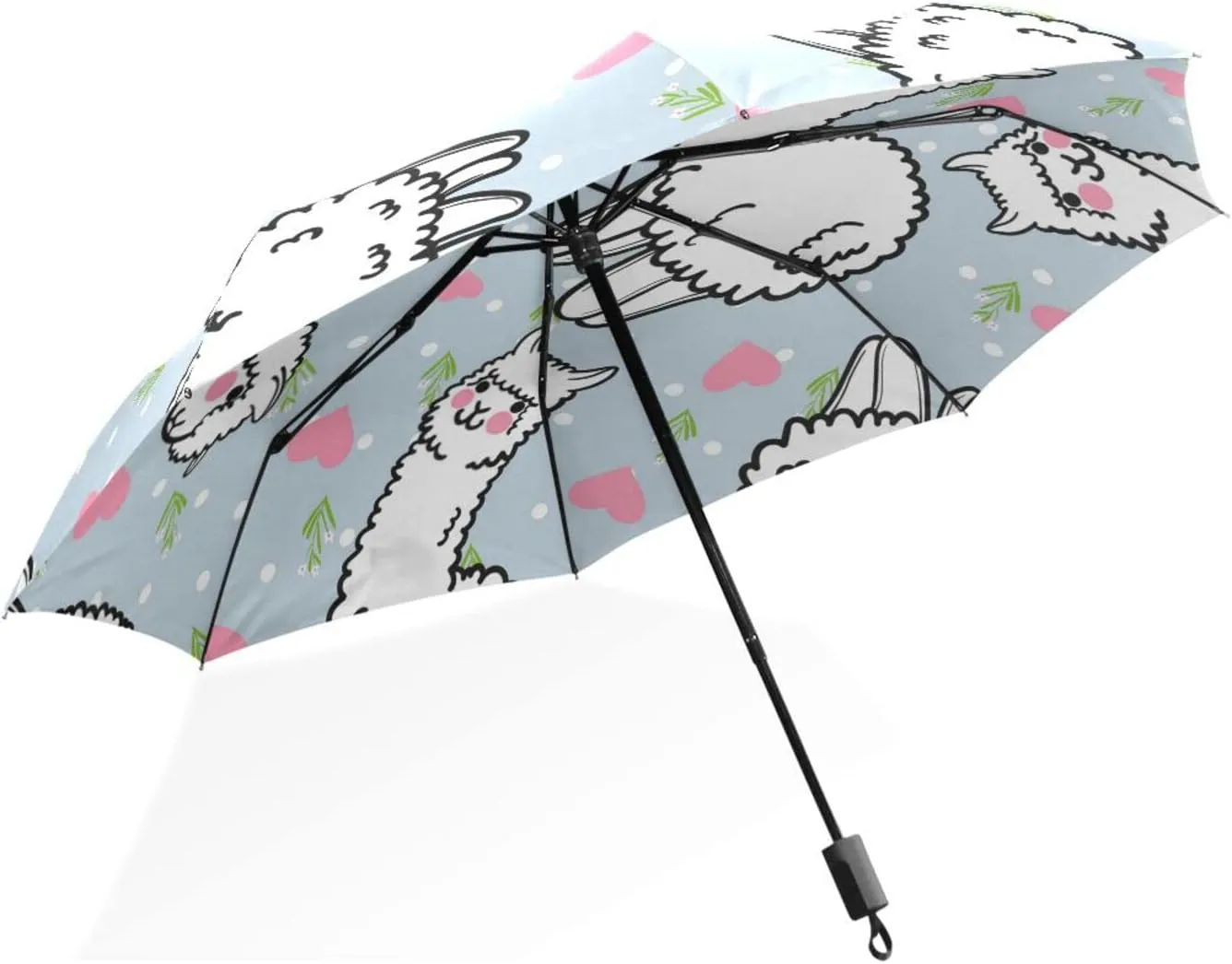 Poeticcity Unisex Manual Folding Rain Umbrella, Foldable Durable Sun Parasol, Collapsible Compact Windproof Portable Umbrellas for Travel