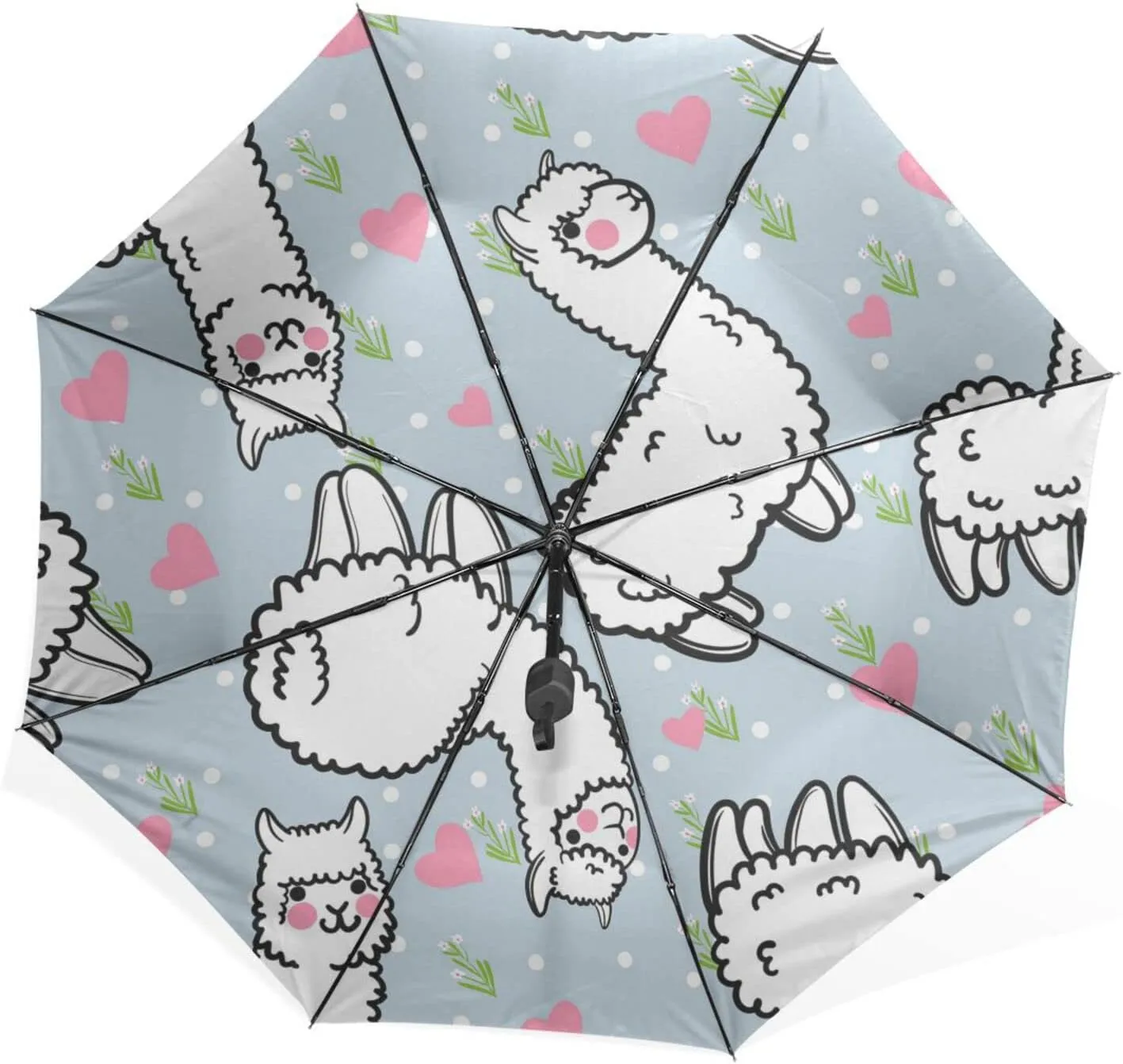 Poeticcity Unisex Manual Folding Rain Umbrella, Foldable Durable Sun Parasol, Collapsible Compact Windproof Portable Umbrellas for Travel