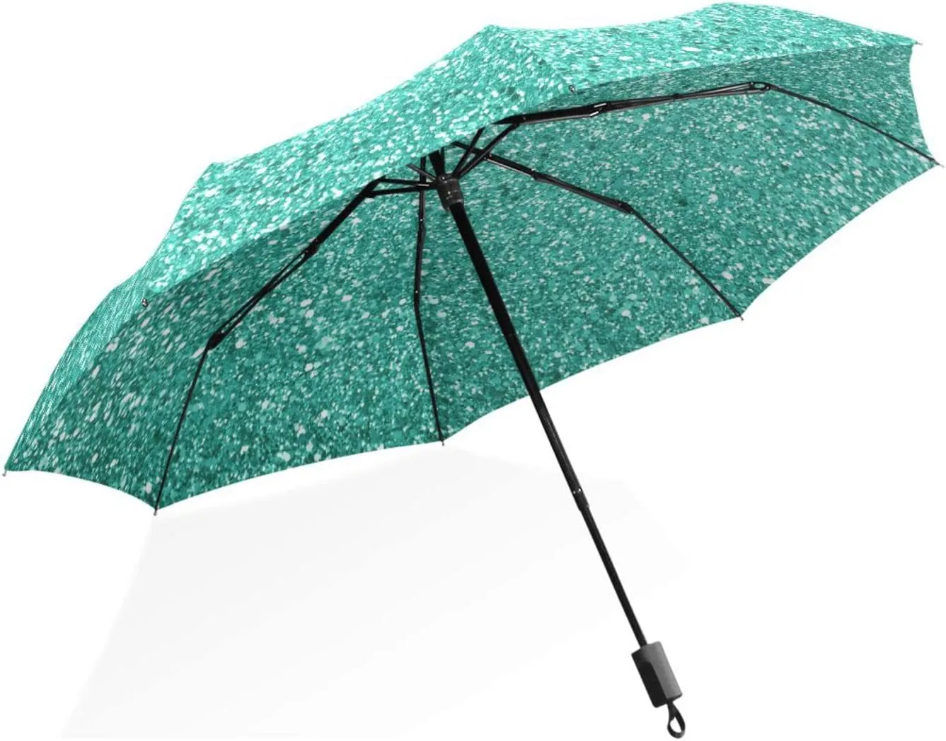 Poeticcity Unisex Manual Folding Rain Umbrella, Foldable Durable Sun Parasol, Collapsible Compact Windproof Portable Umbrellas for Travel