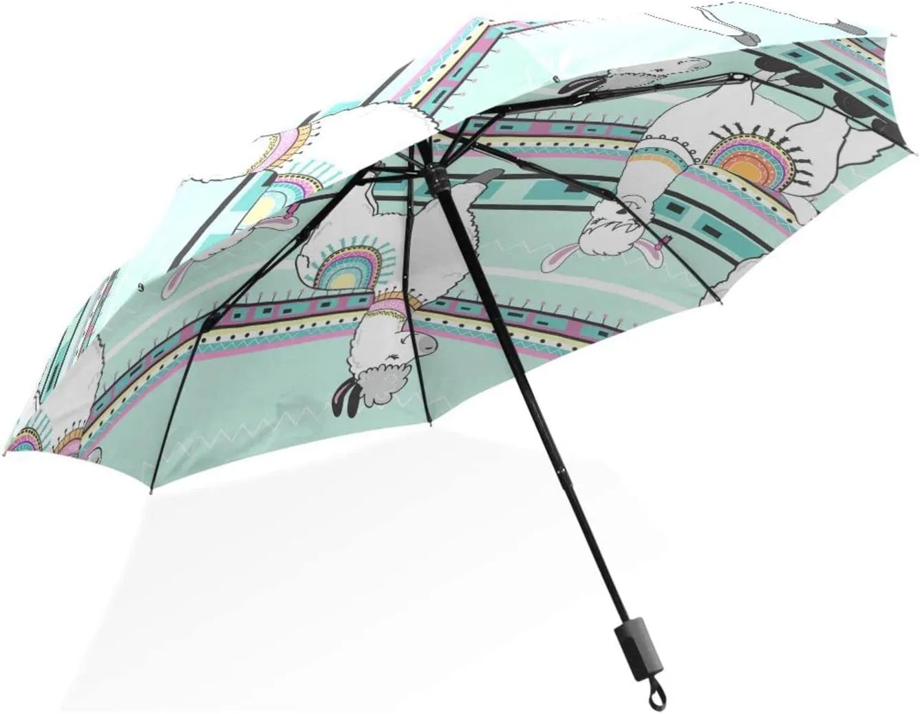 Poeticcity Unisex Manual Folding Rain Umbrella, Foldable Durable Sun Parasol, Collapsible Compact Windproof Portable Umbrellas for Travel