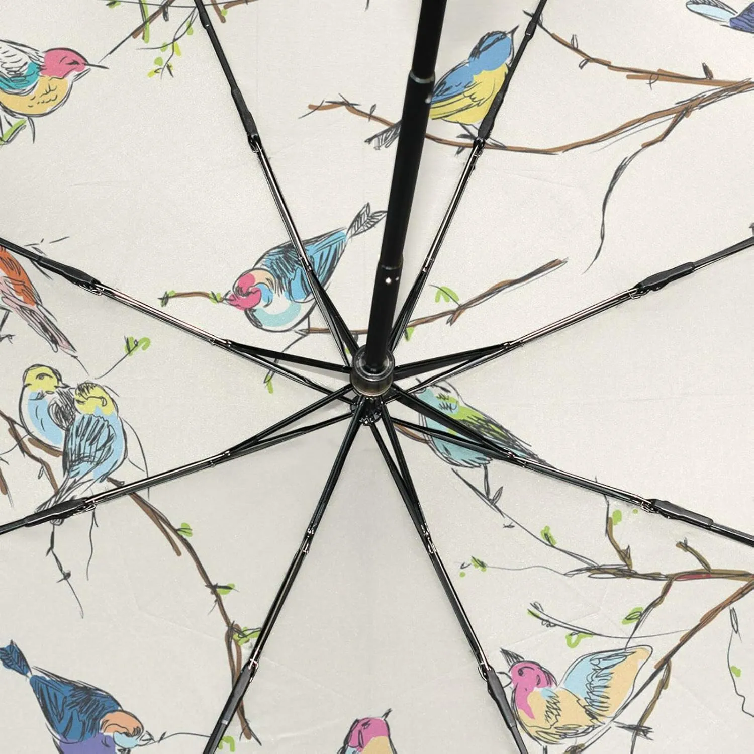 Poeticcity Unisex Manual Folding Rain Umbrella, Foldable Durable Sun Parasol, Collapsible Compact Windproof Portable Umbrellas for Travel