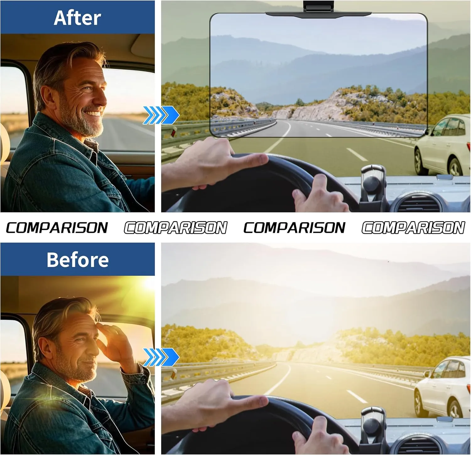 Polarized Sun Visor Extender for Car Visor Extender Sun Blocker Visor Attachment Sunvisor Extension for Car UV400 Grade Block Glare UV Stray Ray