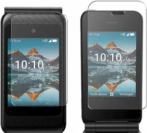 Puccy 3 Pack Screen Protector, compatible with Boost Summit Flip/Consumer Cellular Iris Easy Flip TPU Film Guard （ Not Tempered Glass Protectors）