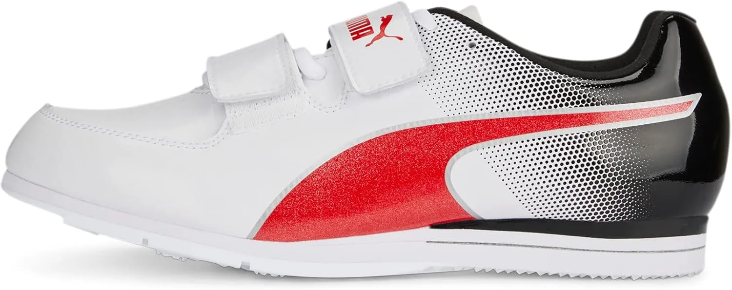 PUMA Men's EVOSPEED TRIPLE JUMP 10 Track and Field Shoe, PUMA White-PUMA Black-PUMA Red, 13
