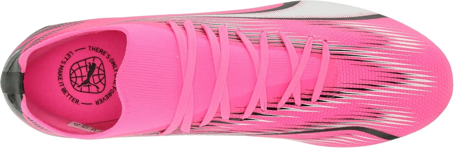 PUMA Women's Ultra Match Firm, Artificial Ground Soccer Cleats, Poison Pink-White-Black, 11