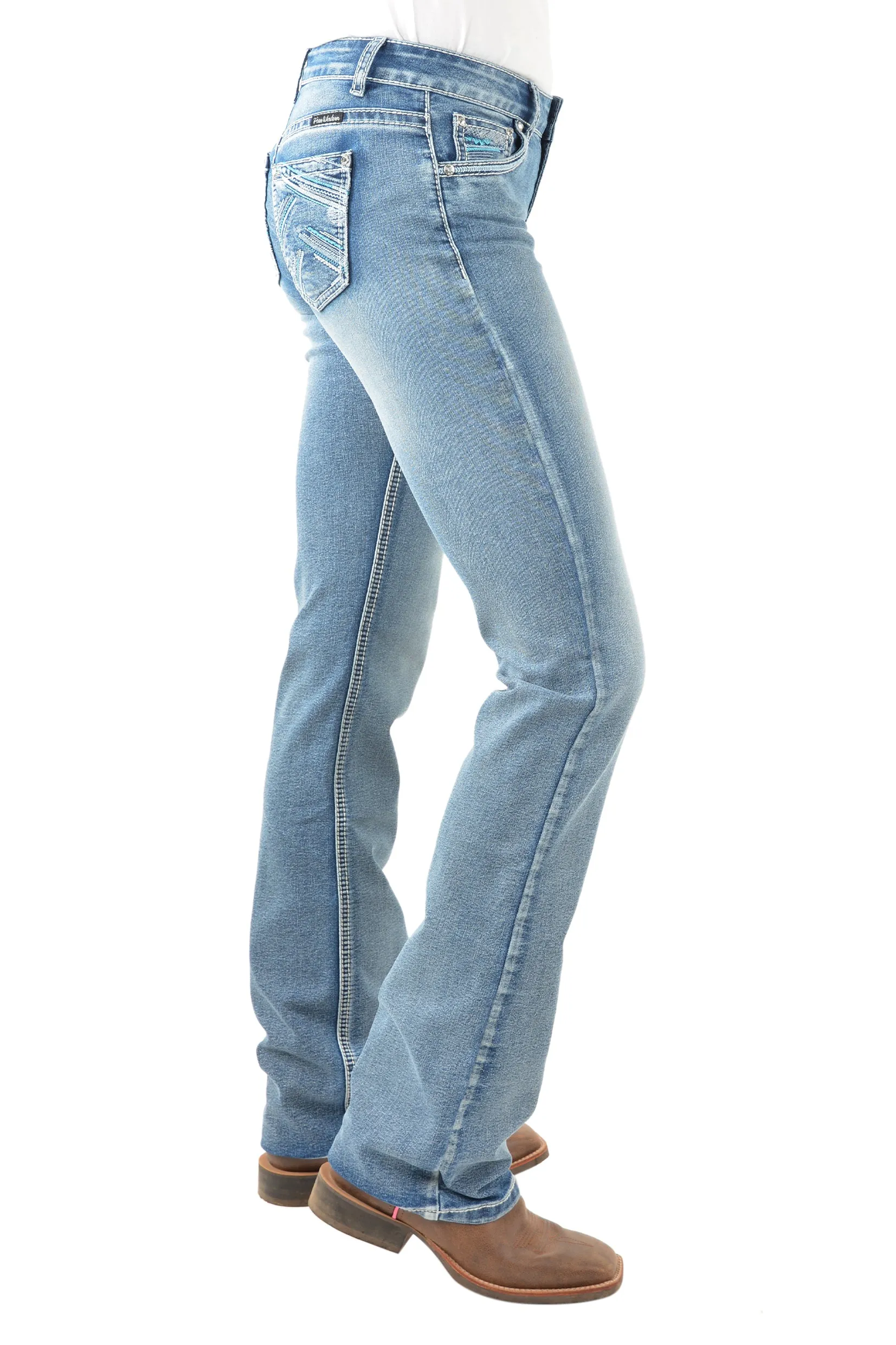 Pure Western Crisscross Relax Rider Jean 36 Leg - Moonshine