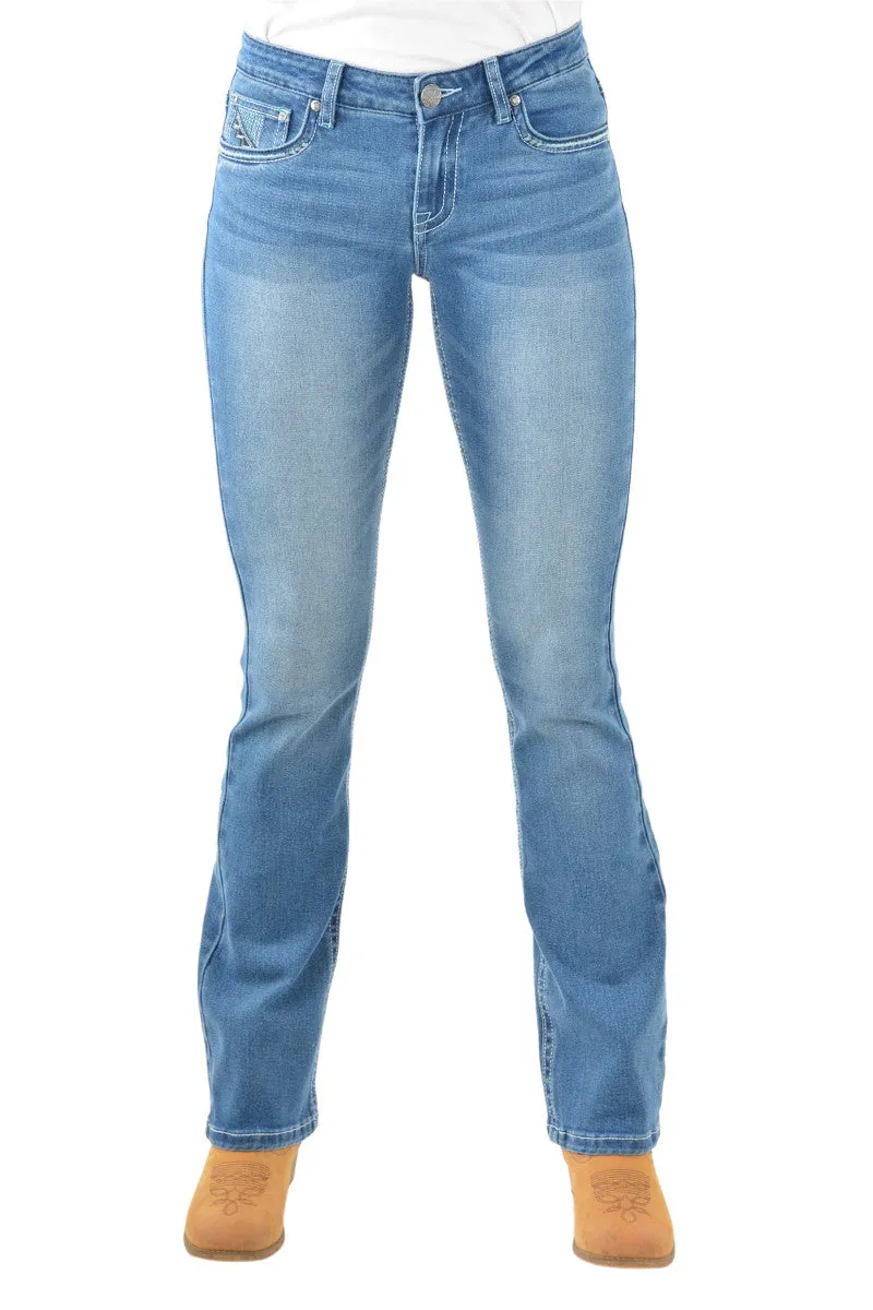 Pure Western Wmns Ziggy Boot Cut Jean - Renovation Sale