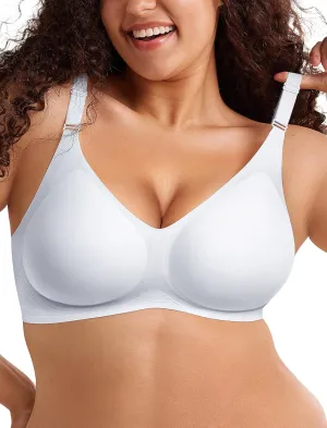 Push Up Seamless Bras for Women No Underwire Support and Lift V Neck Wireless Full Coverage Bralettes Everyday Bras