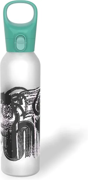 Pyrex 17.5-Oz Color Changing Glass Water Bottle with Silicone Coating, Leakproof and Textured Glass Reusable Water Bottle, Eco-Friendly, BPA-Free Silicone Coating, Textural Art