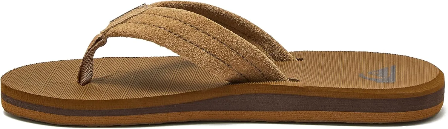 Quiksilver Boy's Carver Suede Fixed Strap Kids Flip Flop Youth Sandal