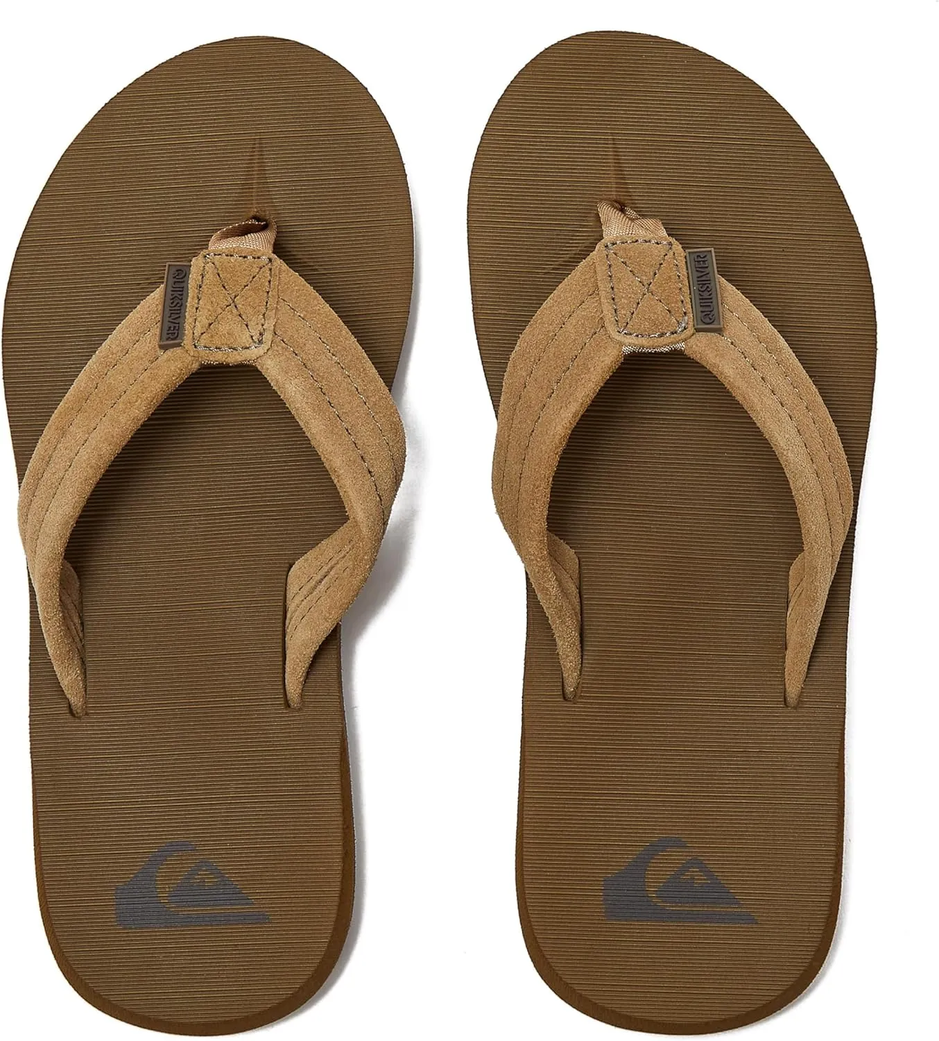 Quiksilver Boy's Carver Suede Fixed Strap Kids Flip Flop Youth Sandal