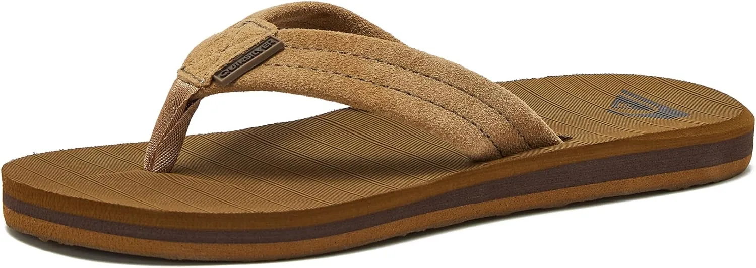 Quiksilver Boy's Carver Suede Fixed Strap Kids Flip Flop Youth Sandal