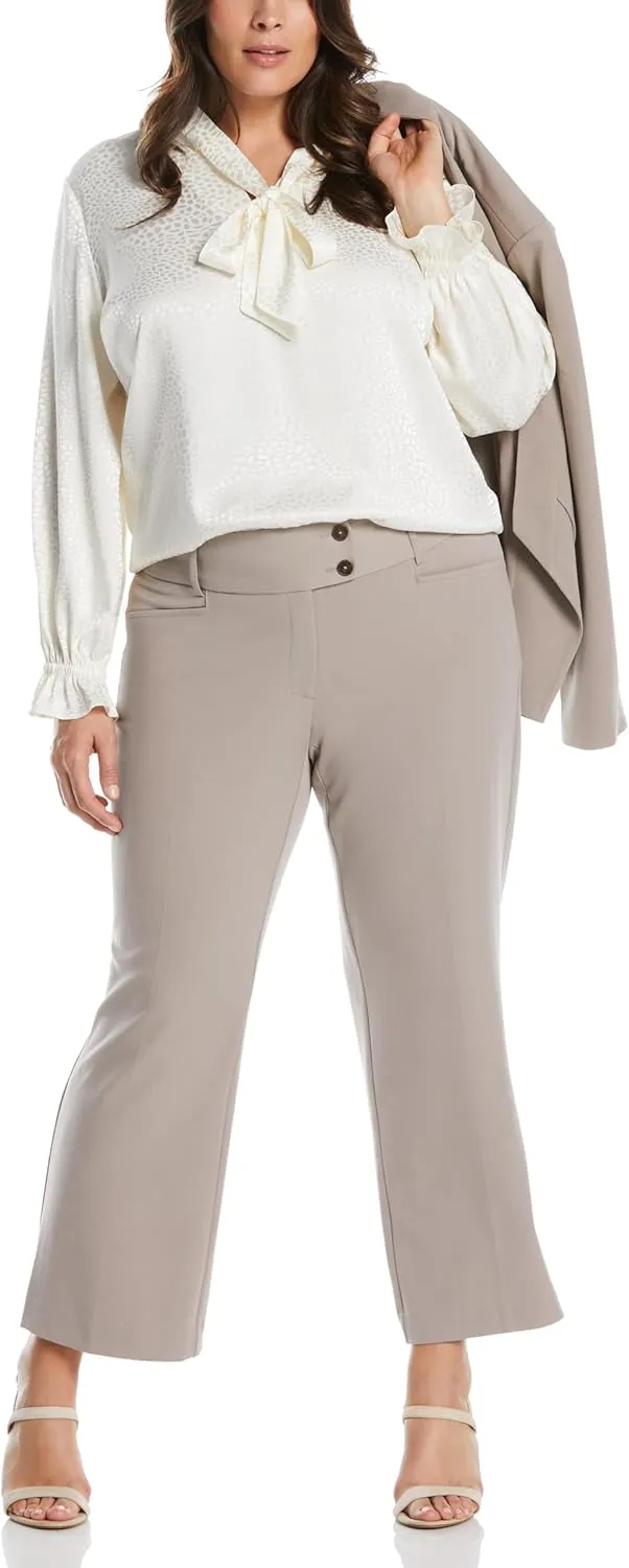 Rafaella Women's Plus Size Curvy Fit Boot Cut Pant