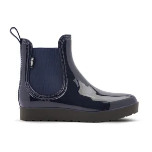 Rain Booties Woman Navy Elastic