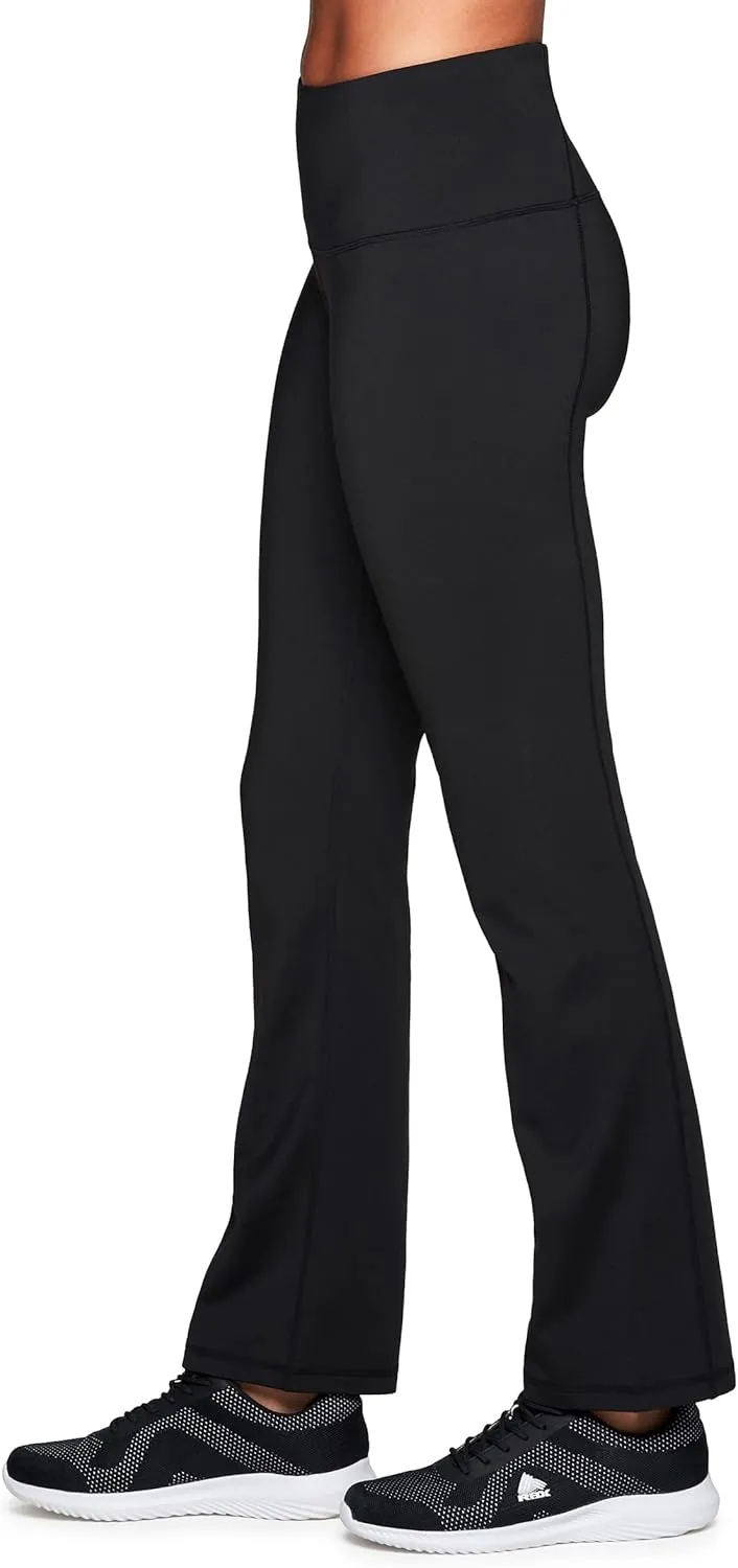 RBX Active Women's Fleece Lined Flared Bottom Athletic Stretch Boot Cut Yoga Pants