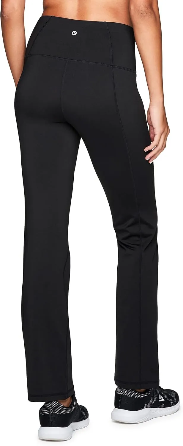 RBX Active Women's Fleece Lined Flared Bottom Athletic Stretch Boot Cut Yoga Pants