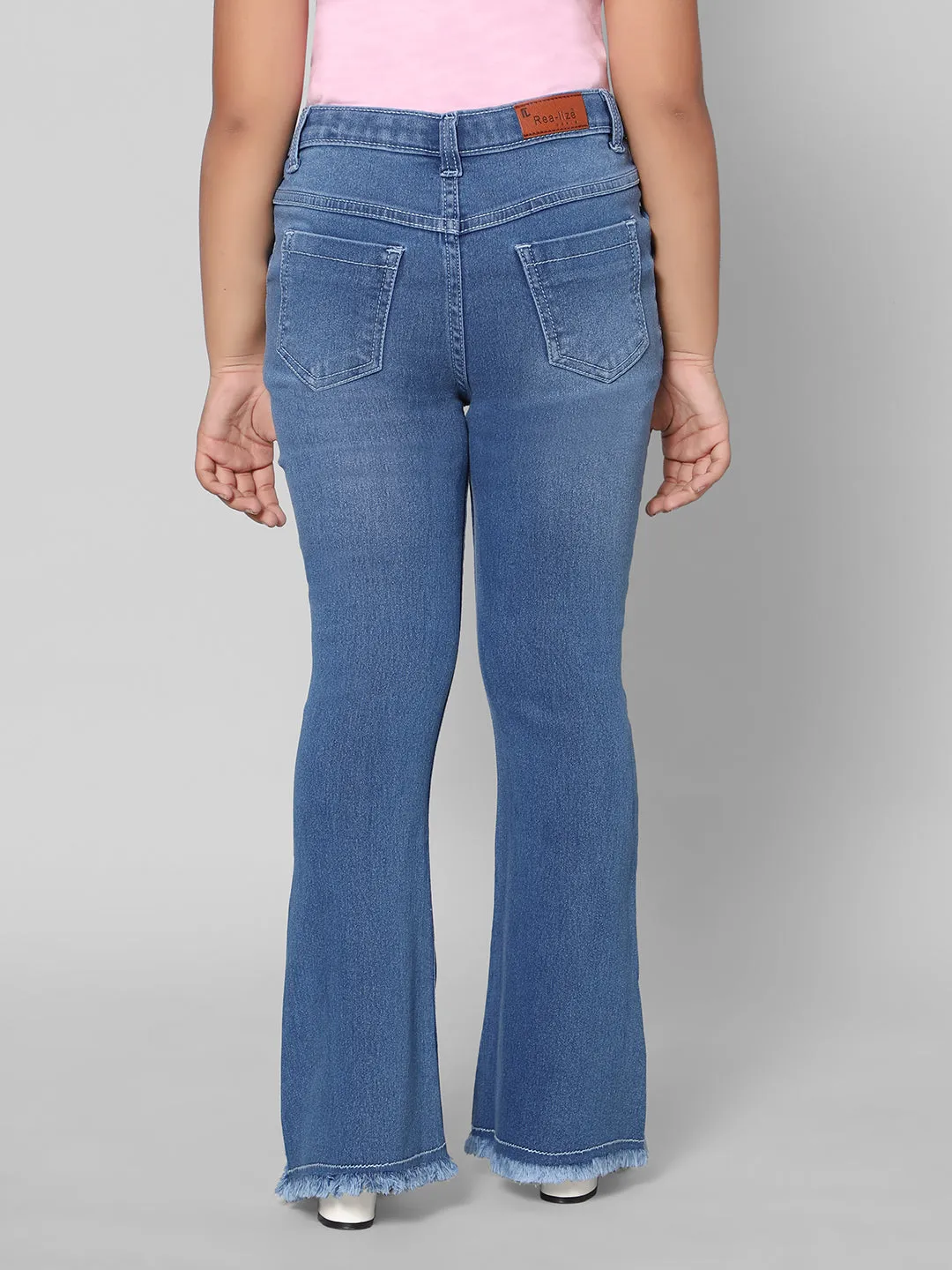 Rea-Lize Girls Boot Cut Mid-Rise Denim Jeans