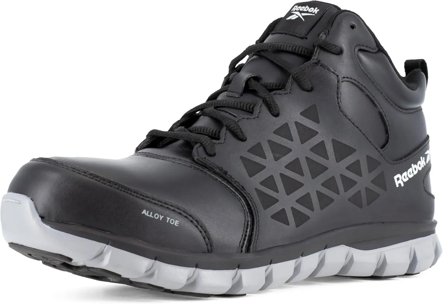 Reebok Men's Rb4142 Sublite Cushion Work Safety Alloy Toe Athletic Mid Cut Boot Black