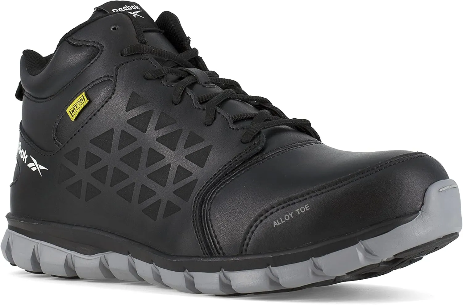 Reebok Men's Rb4143 Sublite Cushion Work Safety Alloy Toe Athletic Mid Cut Boot Black Industrial & Construction