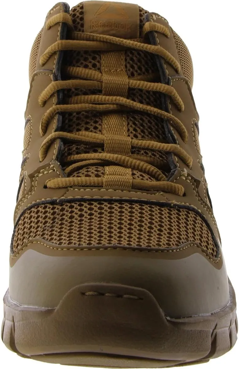 Reebok Men's Rb8406 Sublite Cushion Tactical Mid Cut Soft Toe Shoe Coyote Military Boot