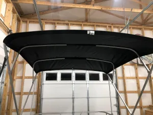 Replacement Bimini Top Canvas with Boot, Compatable with Godfrey SanPan 2500 Fits Factory Frame! Black, 9' Long x 8.5' Wide, 16oz, 4 Bow