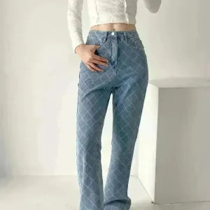 Retro Fashion Denim Boot-cut Pants Women Jeans Pants for Ladies