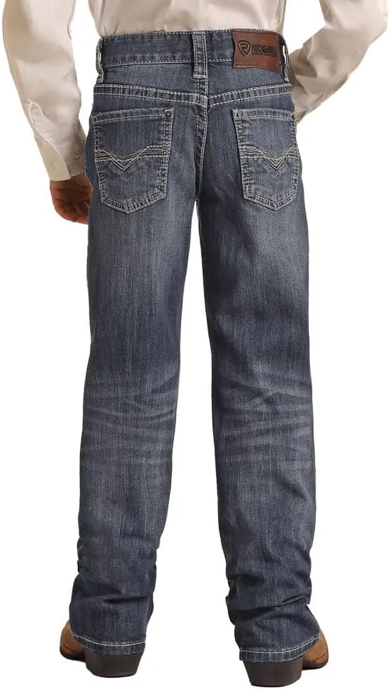 Rock & Roll Western Denim Jeans Boys Bootcut Dark Vintage BB_3482