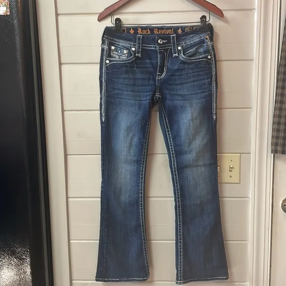 Rock Revival Jessee Mid Rise Boot Cut Jeans Size 26.