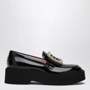 Roger Vivier Viv 'Rangers Black Patent Leather Loafers