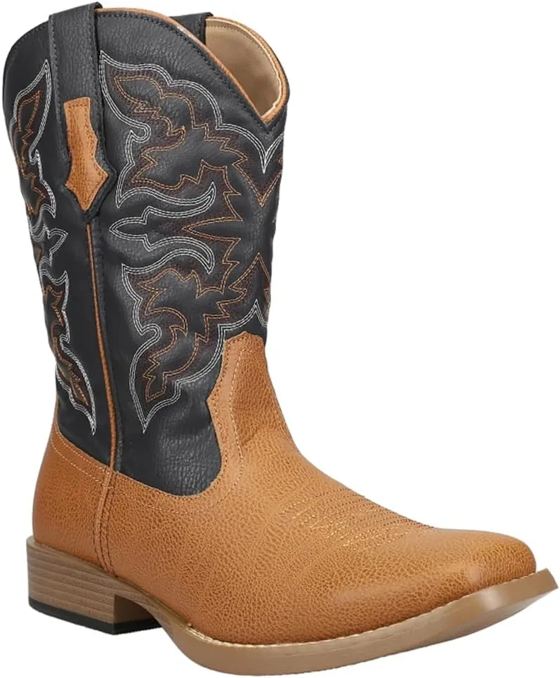 ROPER Mens Classic Square Toe Casual Boots Mid Calf - Brown