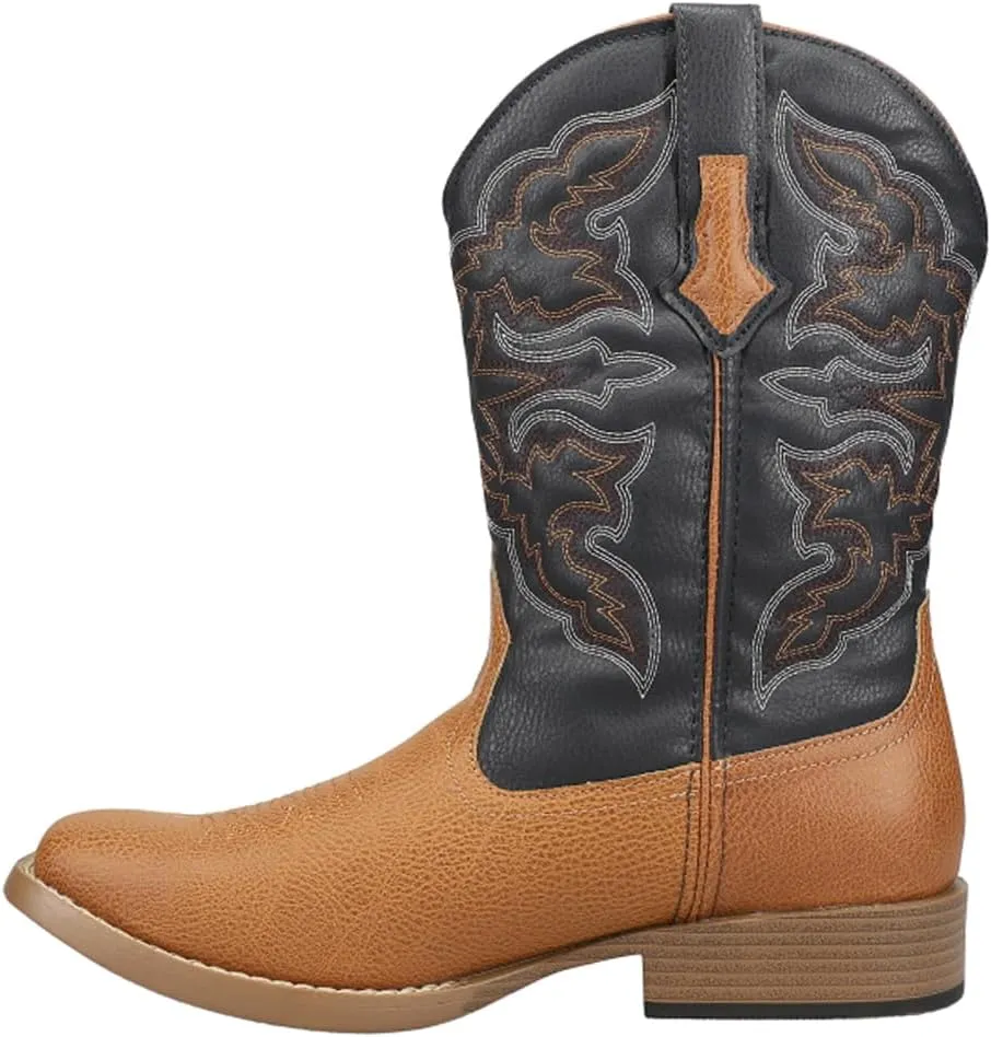 ROPER Mens Classic Square Toe Casual Boots Mid Calf - Brown