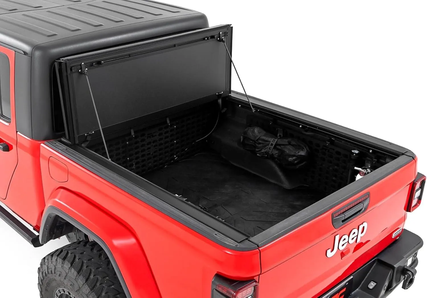 Rough Country Hard Tri-Fold Truck Bed Cover, Flip Up Truck Tonneau Covers for Jeep Gladiator JT (2020-2024) - 5ft Jeep Gladiator Bed Cover, Tonneau Cover - 49620500