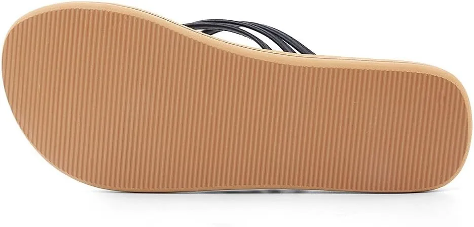 Roxie Women's Yoga Mat Flip Flips Non Slip Fashion Leather Straps Comfortable Beach Thong Sandals