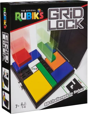Rubik’s Cube Gridlock Game, The Problem-Solving Puzzle Game Based on The Iconic Rubiks Cube Brain Teaser Fidget Toy for Adults & Kids Ages 7 