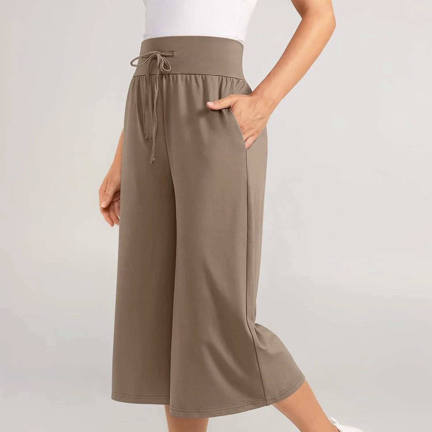 Ruched Flare Wide Leg Straight Leg Plain Bootcut Leg for Women Summer Fall Loose Fit Trousers Pants Women 2025