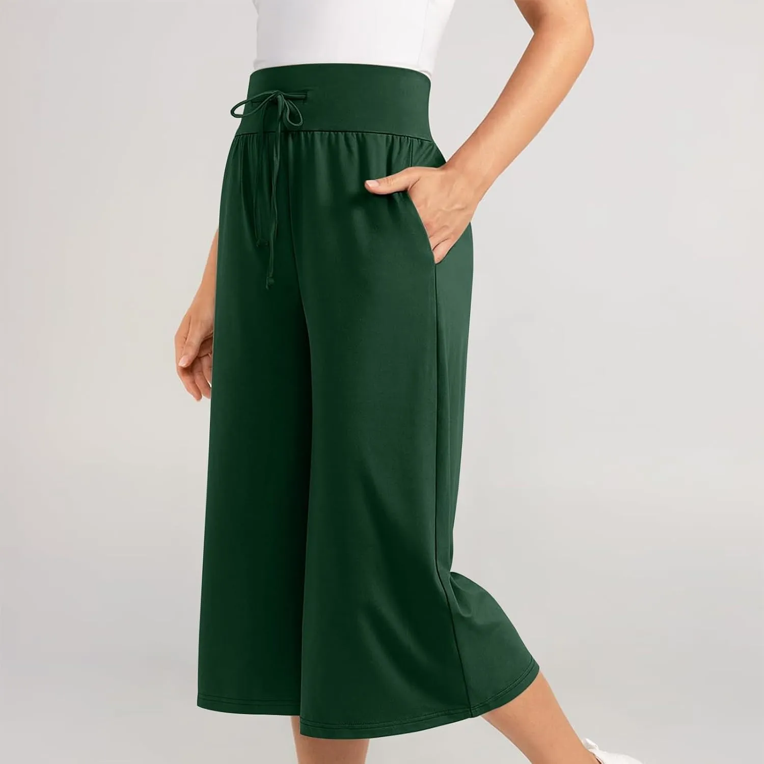 Ruched Flare Wide Leg Straight Leg Plain Bootcut Leg for Women Summer Fall Loose Fit Trousers Pants Women 2025