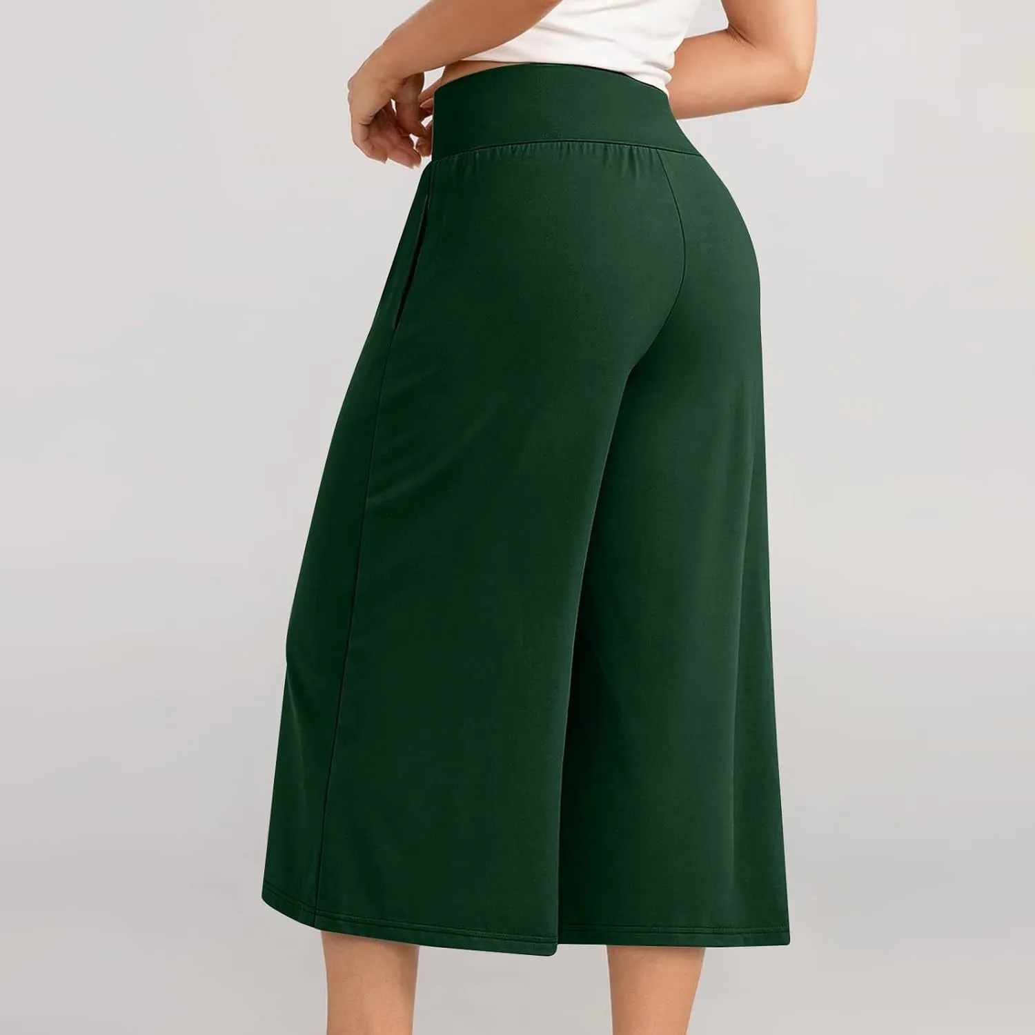 Ruched Flare Wide Leg Straight Leg Plain Bootcut Leg for Women Summer Fall Loose Fit Trousers Pants Women 2025
