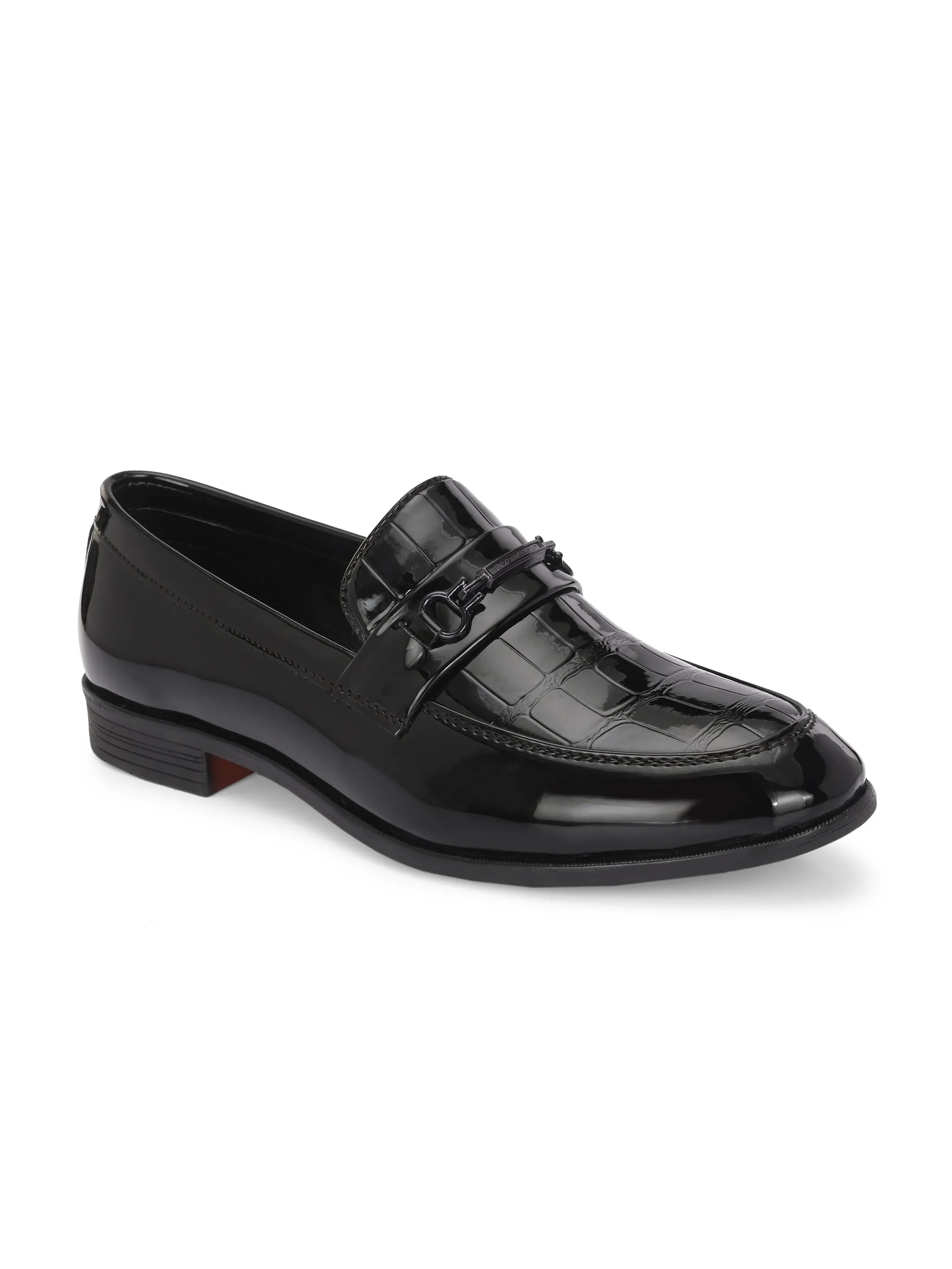 Saaye Black Patent Slip-Ons