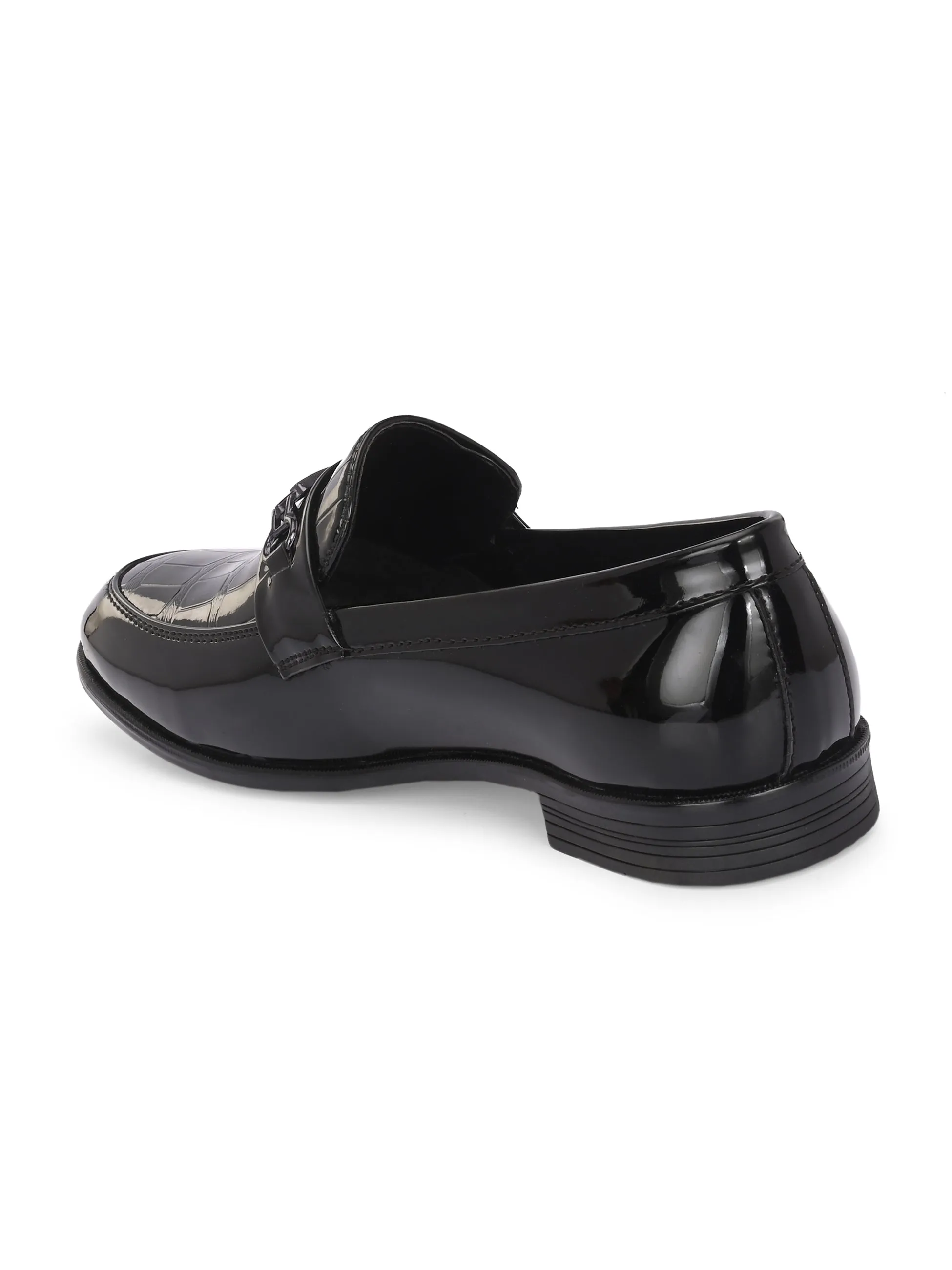 Saaye Black Patent Slip-Ons