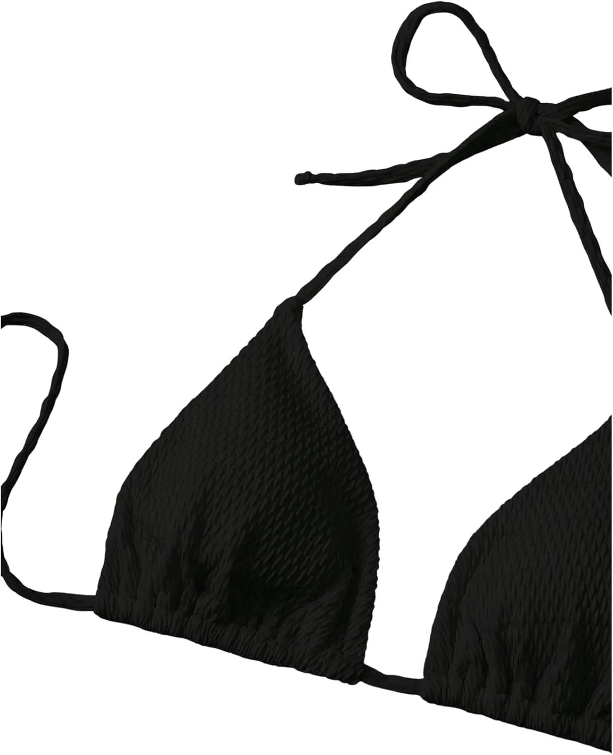 SHENHE Women's 3 Piece Textured High Cut Halter Triangle Bikini Swimsuit with Cover Up