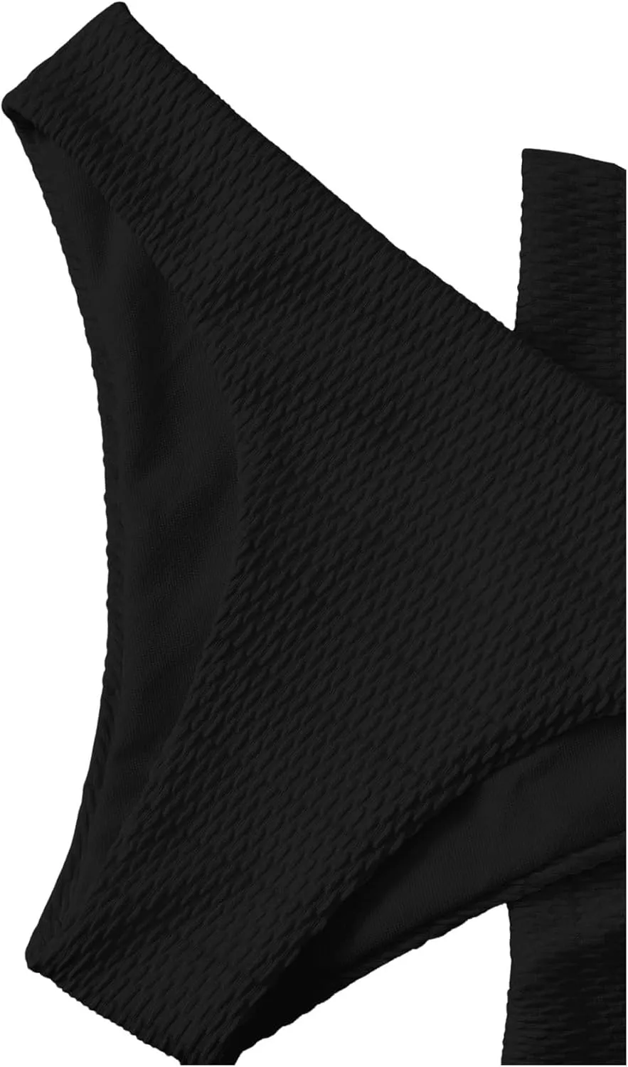 SHENHE Women's 3 Piece Textured High Cut Halter Triangle Bikini Swimsuit with Cover Up