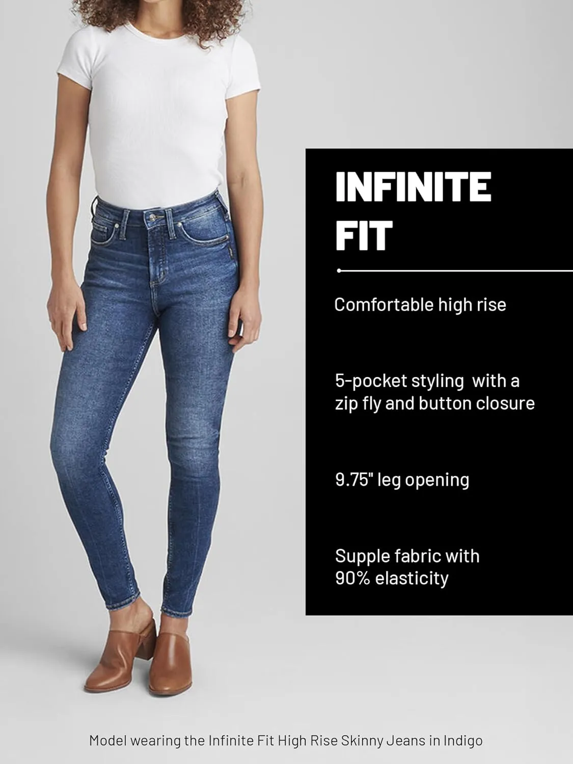 Silver Jeans Co. Women's Plus Size Infinite Fit Mid Rise Straight Leg Jeans