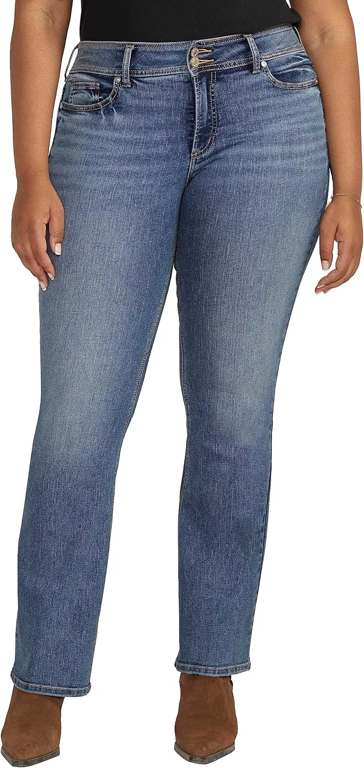 Silver Jeans Co. Women's Plus Size Suki Mid Rise Slim Bootcut Jeans